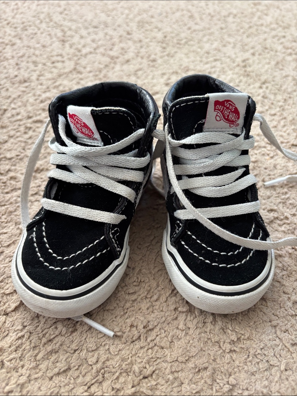 Vans Kids Black and White High-Top Sneakers